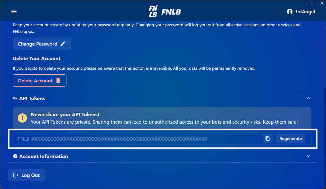 FNLB API Token